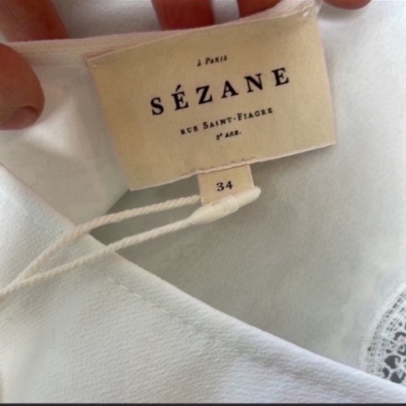 NWT Sezane Ivy Blouse In Ecru - Picture 14 of 14